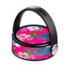 Skin Decal for Hydro 64 oz Flask Wide Mouth Water Bottle Vinyl Wrap Only - Pink Neon Hibiscus Flowers view 2