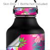Skin Decal for Hydro 64 oz Flask Wide Mouth Water Bottle Vinyl Wrap Only - Pink Neon Hibiscus Flowers view 3