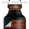 Skin Decal for Hydro 64 oz Flask Wide Mouth Water Bottle Vinyl Wrap Only - Red Deep Mahogany Wood Pattern view 3