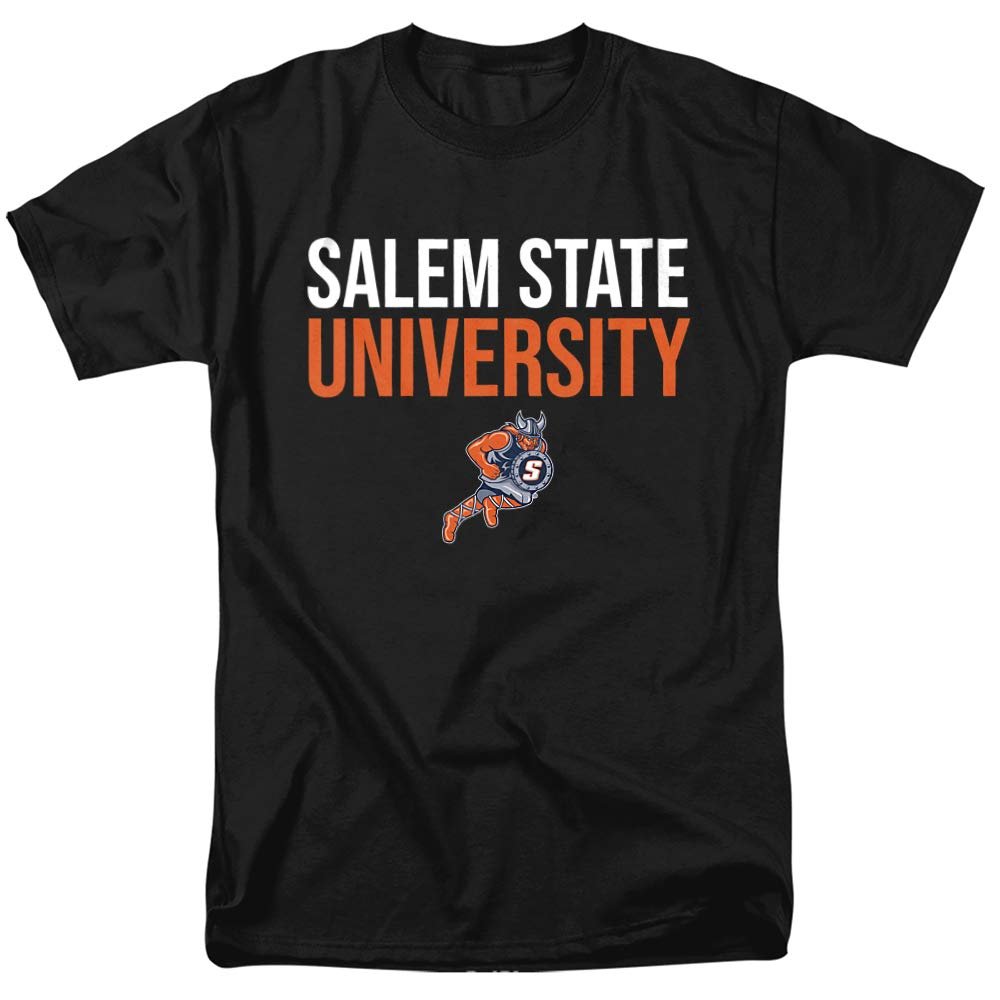 Salem State University Official Stacked Unisex Adult T-Shirt, Black, 5X-Large