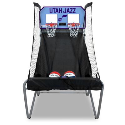 Pop-A-Shot - Home Dual Shot with Utah Jazz NBA Graphics l Sensor Scoring l 16 Game Modes l 7 Balls l Foldable Storage l for All NBA Fans