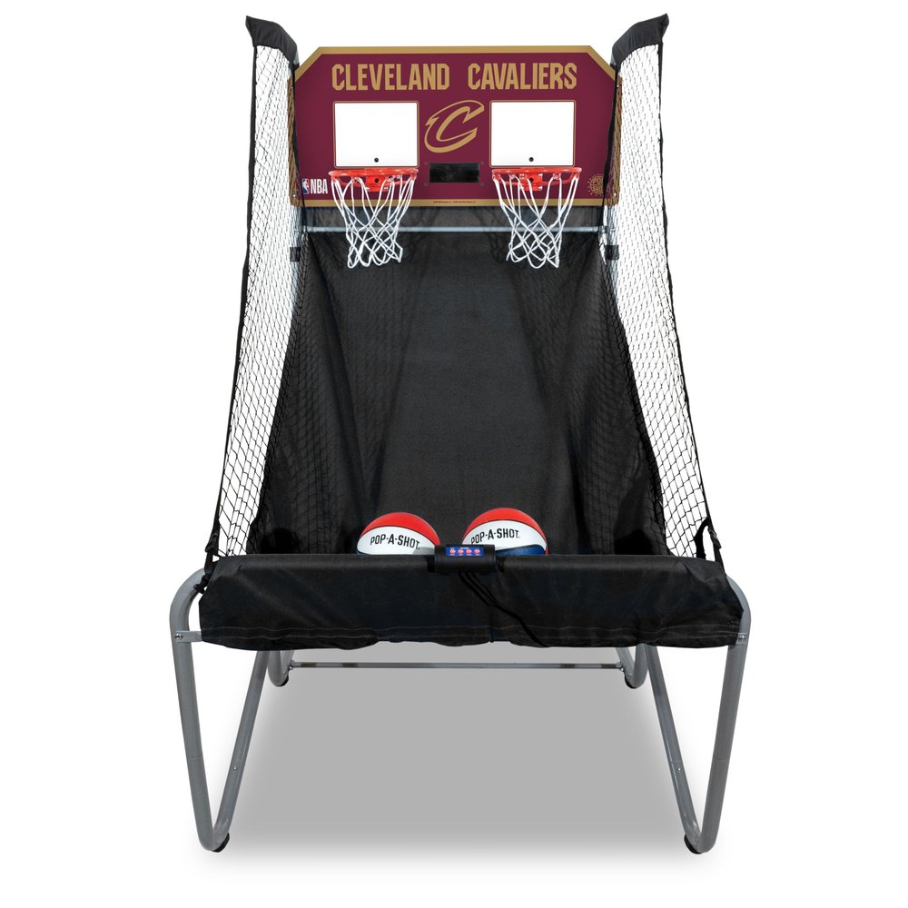 Pop-A-Shot - Home Dual Shot with Cleveland Cavaliers NBA Graphics l Sensor Scoring l 16 Game Modes l 7 Balls l Foldable Storage l for All NBA Fans
