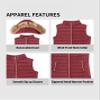 BodiLove Women's Zipper Cuffed Sleeve Neckline Padded Quilted Faux Fur Hooded Vest Burgundy view 4