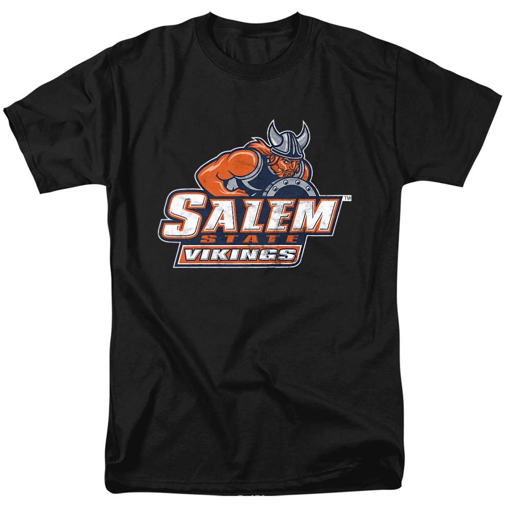 Salem State University Official Distressed Primary Unisex Adult T-Shirt, Black, 5X-Large