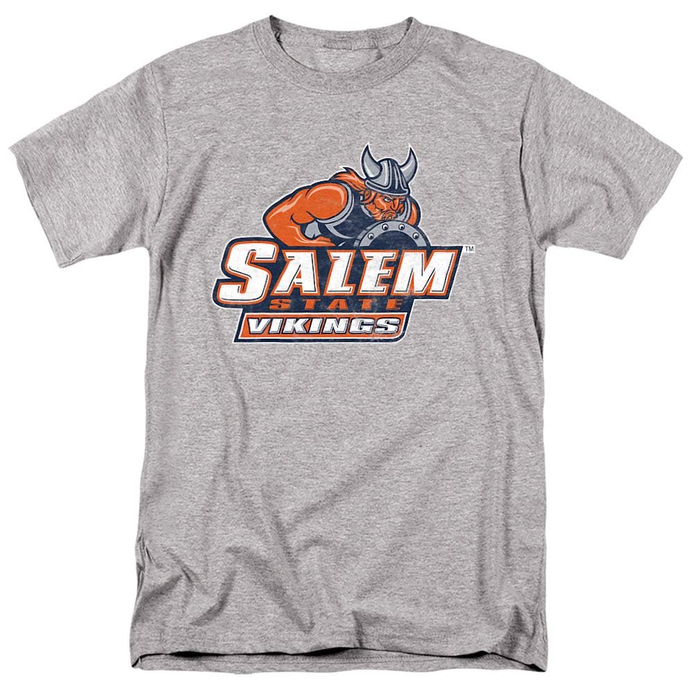 Salem State University Official Distressed Primary Unisex Adult T-Shirt, Athletic Heather, 5X-Large