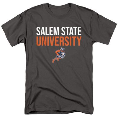 Salem State University Official Stacked Unisex Adult T-Shirt, Charcoal, 5X-Large
