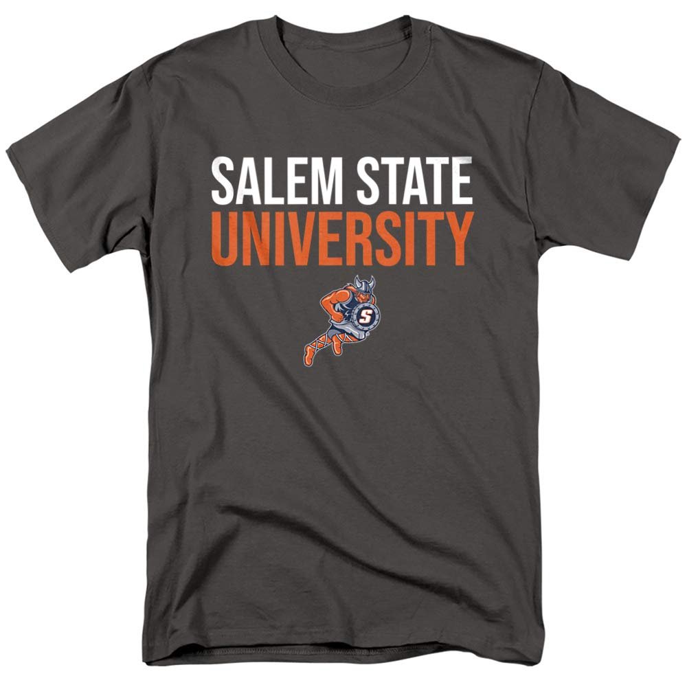 Salem State University Official Stacked Unisex Adult T-Shirt, Charcoal, 5X-Large