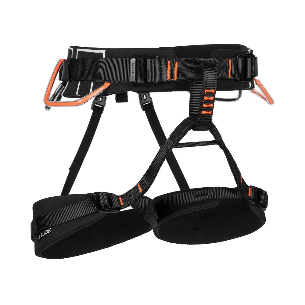 Mammut 4 Slide Climbing Harness Adjustable Rock Climbing Harness with 4 Slide-Bloc Buckles & Wear Indicator, Comfortable Cushioned Fit for Indoor & Outdoor Climbing, Black, M-XL
