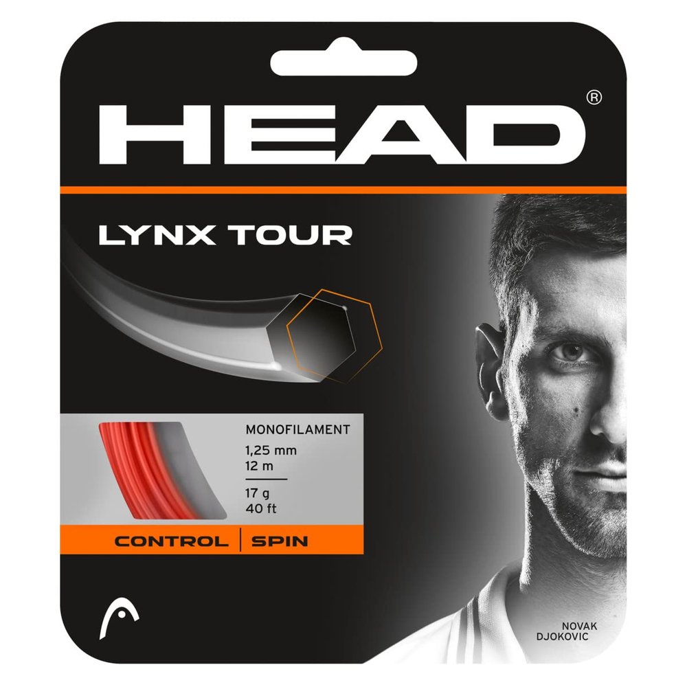 HEAD Lynx Tour Tennis String (16g-1.30mm, Orange)