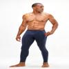 DEVOPS Men's Thermal Underwear Pants, Athletic Leggings Base Layer Bottoms with Fly (Small, Black/Navy) view 2