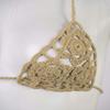 ACSUSS Women Floral Handmade Crochet Lingerie Suit Hollow Out Bikini Set Two-Piece Micro Swimsuit Beige M view 3