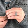 Disc Store Disc Golf Basket Silicone Ring - 8mm Rings for Men, Silicone Ring Men's Accessories, Mens Silicone Wedding Band for Sports, Mens Rings Disc Golf Accessories, Step Edge (Silver, 12) view 3