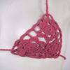 ACSUSS Women Floral Handmade Crochet Lingerie Suit Hollow Out Bikini Set Two-Piece Micro Swimsuit Watermelon Red M view 4