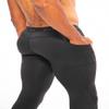 DEVOPS Men's Thermal Underwear Pants, Athletic Leggings Base Layer Bottoms with Fly (Small, Black/Black) view 4