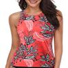 Holipick High Neck Tankini Top Bathing Suit Tops for Women Tummy Control Tank Tops Swimsuits Red Floral XS view 1