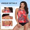 Holipick High Neck Tankini Top Bathing Suit Tops for Women Tummy Control Tank Tops Swimsuits Red Floral XS view 3