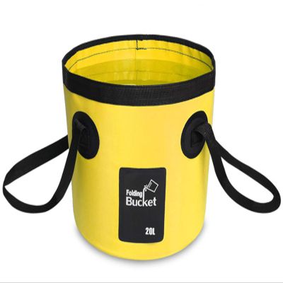 BANCHELLE Collapsible Bucket Water Container Portable Folding Camp Wash Basin for Outdoor Traveling Hiking Fishing Car Washing Gardening Camping (Yellow, 20L)