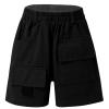 FEESHOW Kids Boys Girls Cotton Pull On Cargo Shorts with Pockets Athletic Sports Casual Dolphin Shorts Activewear Black 6-7 view 1
