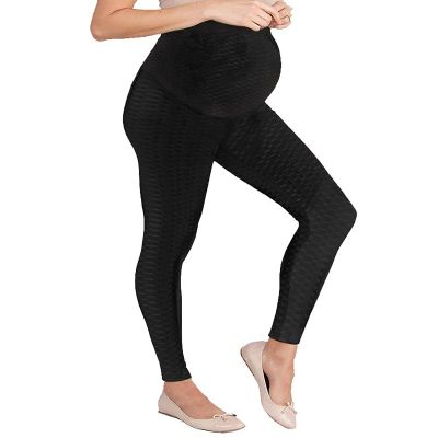 Hybrid & Company Women's Super Comfy Stretch Maternity Leggings LM48224 7465 Black XL