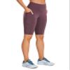 CRZ YOGA Women's Naked Feeling Long Biker Shorts - 10'' High Waisted Workout Gym Running Spandex Shorts Side Pockets Arctic Plum Large view 1