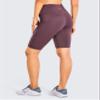 CRZ YOGA Women's Naked Feeling Long Biker Shorts - 10'' High Waisted Workout Gym Running Spandex Shorts Side Pockets Arctic Plum Large view 4