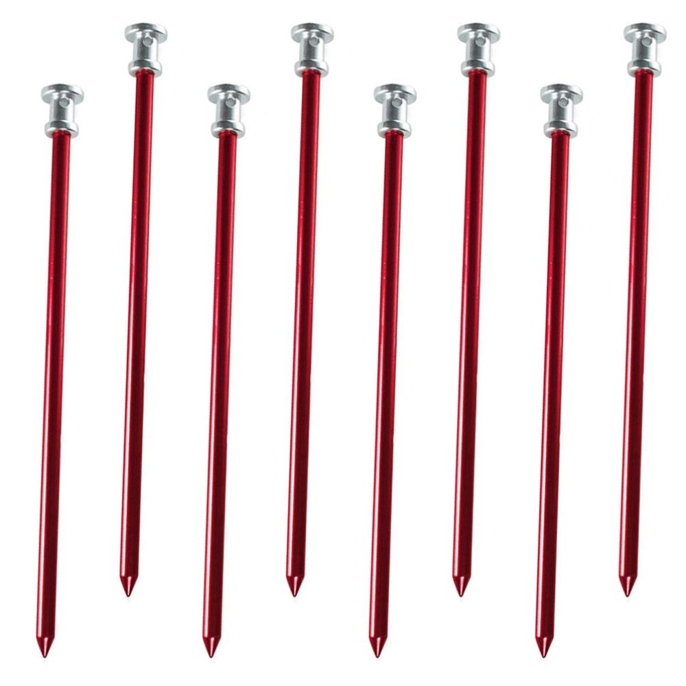 Wakauto 8pcs Heavy Duty Tent Pegs for Camping Beach Canopy Deform Break Resistant Ground Stakes Easy Design for Tent Rope Connection