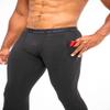 DEVOPS Men's Thermal Underwear Pants, Athletic Leggings Base Layer Bottoms with Fly (Large, Black/Black) view 3