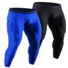 DEVOPS 2 Pack Thermal Base Layer Pants for Men with Side Pockets, Long Johns Cold Weather Underwear Compression (Small, Black/Blue) view 1