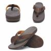 MEGNYA Mens Flip Flops Orthotic Sandals with Arch Support for Flat Feet Plantar Fasciitis Comfortable Indoor Outdoor Toe Post Slippers Brown Size 9 view 4