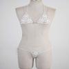 ACSUSS Women Floral Handmade Crochet Lingerie Suit Hollow Out Bikini Set Two-Piece Micro Swimsuit White M view 2