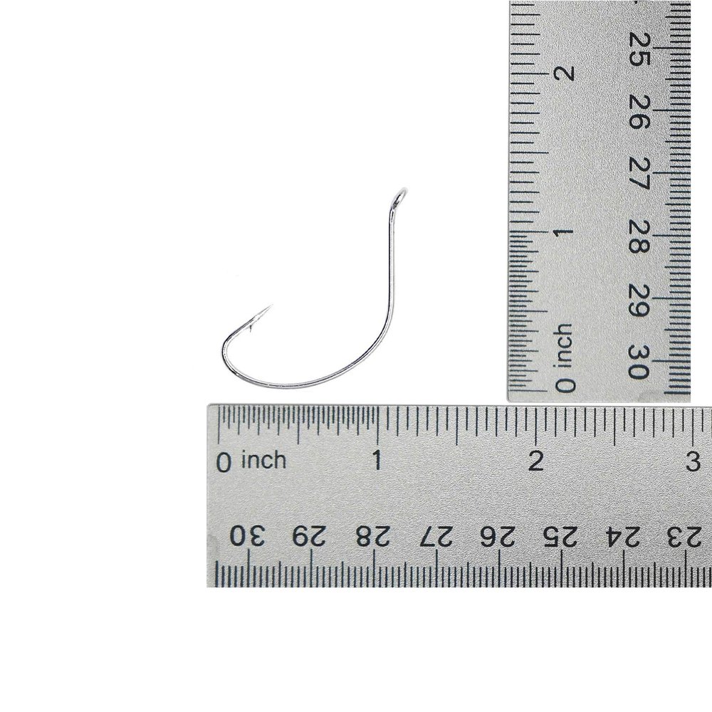 100pcs Fish WOW! 2X Strong Kahle Nickel Hooks Size 1/0 Hi-Carbon Steel