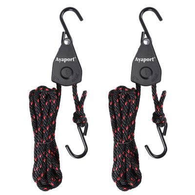 Ayaport Kayak Rope Tie Down Ratchet Straps Bow and Stern Ratcheting Tie Downs Rope Hanger Kayak and Canoe Accessories