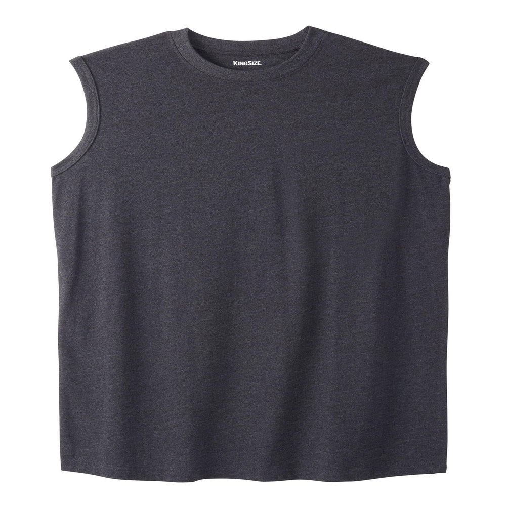 KingSize Men's Big & Tall Shrink-Less Lightweight Muscle T-Shirt - 8XL, Heather Charcoal