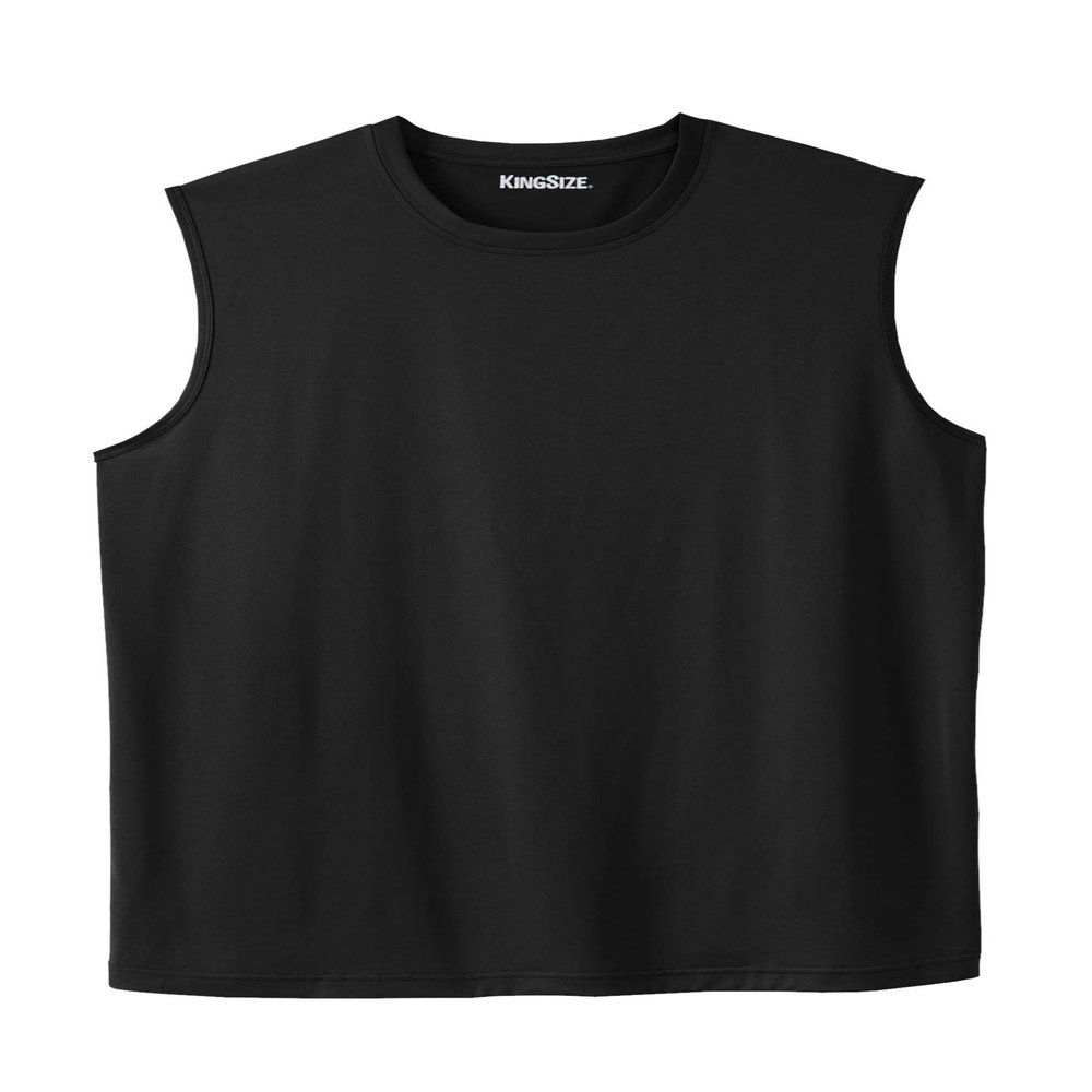 KingSize Men's Big & Tall No Sweat Muscle Tee - L, Black