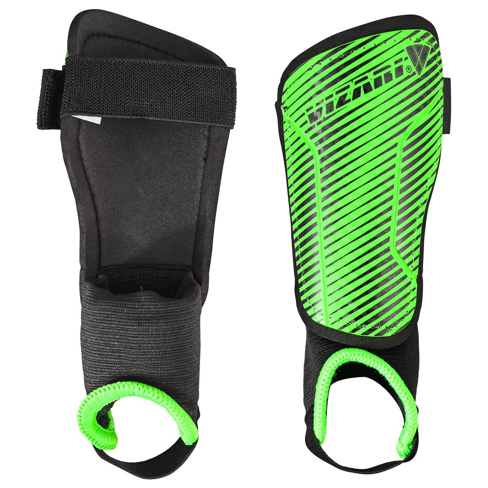 Vizari Matera Soccer Shin Guards | Shinguards for Adults and Kids with Ankle Protection (Green/Black, Large)