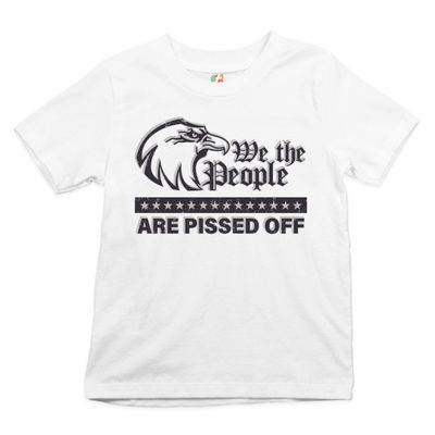 We The People are Pissed Off Youth T-Shirt Bald Eagle Fight for Democracy Kids White Small