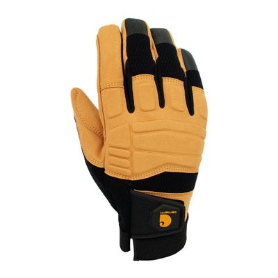 Carhartt Men's Synthetic Leather High Dexterity Molded Knuckle Secure Cuff Glove, Black Barley, XX-Large