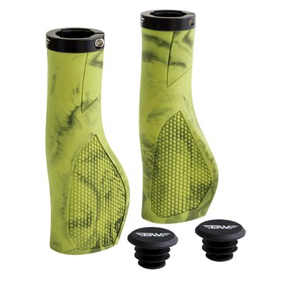 BW USA Ergo-Lock 2.0 Grips  Dual Lock-On MTB Bike Handlebar Grips - Lime/Black