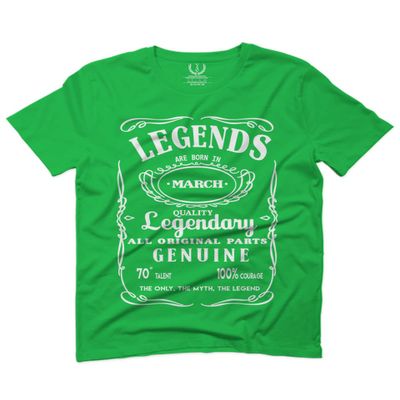 0347. Funny Cool 21st 30th 40th 50th 60th Legends are Born in March Birthday Gift for Men T Shirt (Irish Green 2X-Large)