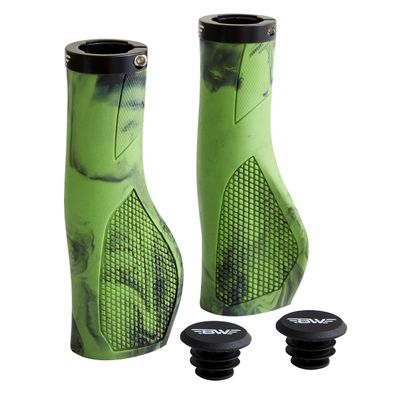 BW USA Ergo-Lock 2.0 Grips  Dual Lock-On MTB Bike Handlebar Grips - Green/Black