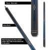 Action Impact - Billiards Pool Cue Stick - Blue Stain w/Diamonds - 21oz view 3