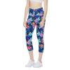 AFPANQZ Tropical Hibiscus Leggings for Womens High Waist Workout Yoga Pants Butt Lifting Leggings Casual Ultra Soft Tight Butt Lift Seamless Pants Buttery Soft Medium Blue Red Pink view 2