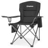 KingCamp Oversized Heavy Duty Outdoor Camping Folding Chair, Ultralight Collapsible Padded Arm Chair with Cooler, Cup Holder, Side Pocket, Supports 300 lbs, Black view 1