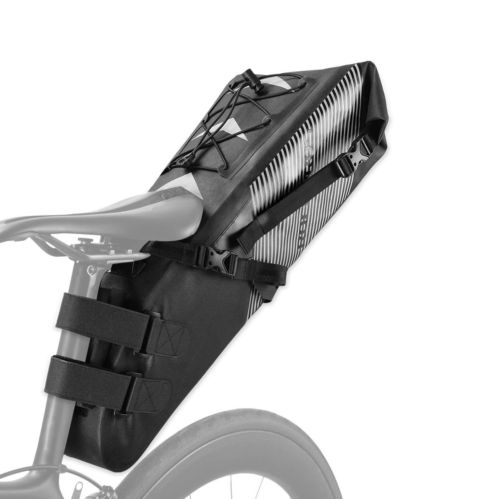 ROCKBROS Bikepacking Bag Waterproof Bike Saddle Bag Large Capacity Bikepacking Seat Bag Road Mountain Bike Seat Bag Max 10L