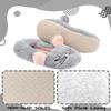 DICUIRD Girl's Animal Slipper Socks, Cartoon Cozy Fleece Indoor kids Slipper, Fluzzy Warm Bedroom Shoes(Gray Mouse,1.5-2.5) view 3