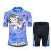 Cycling Jersey Shorts Set Padded Kids Bicycle Top Suit Children Bike MTB Shirt Boy Girl Mountain Road Clothing Short Racing Riding Tights Purple L view 1