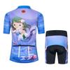 Cycling Jersey Shorts Set Padded Kids Bicycle Top Suit Children Bike MTB Shirt Boy Girl Mountain Road Clothing Short Racing Riding Tights Purple L view 2