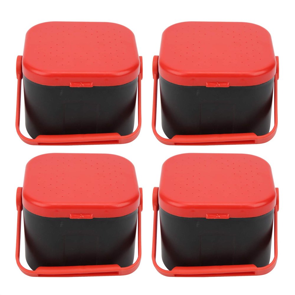 4pcs Fishing Box Portable Plastic Fishing Bait Holder Box Earthworm Lure Storage Case with Clip