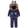 Letuwj Baby Girls Boys Winter Hooded Snowsuit Puffer Down Jacket with Snow Ski Bib Pants 2-Piece Set Dark Blue 100cm view 3