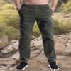 Men's Pull On Cargo Pants Elastic Waist Lightweight Chef Work Casual Lounge Srubs Slacks Army Green Tag 5XL - US 42 view 4